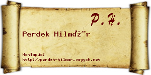Perdek Hilmár névjegykártya